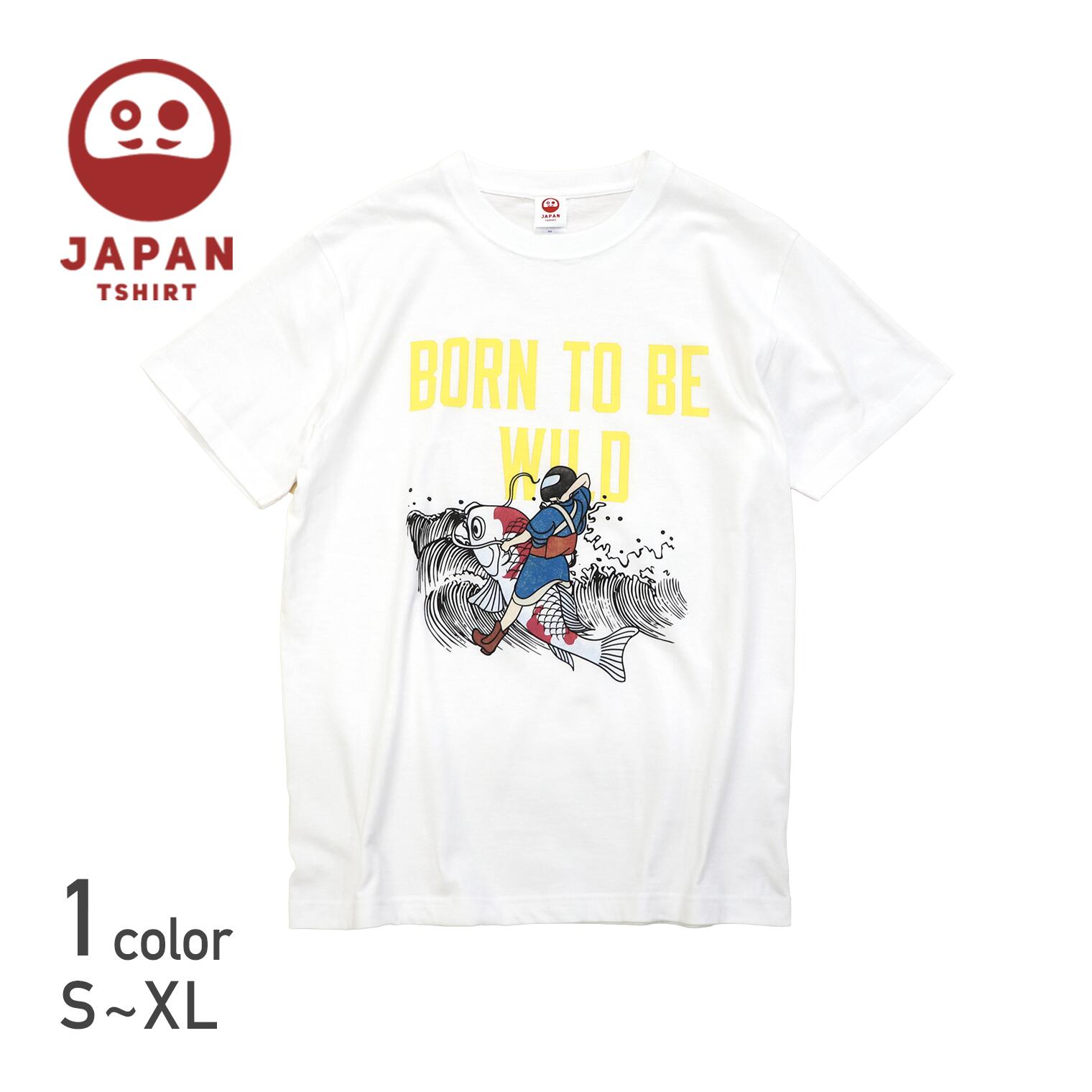  Tシャツ 綿100% ホワイト半袖 プリント イラスト バイク バイカー ヘルメット メンズ レディース 白 白T 白Tシャツ 和 日本 和柄 JAPAN TSHIRT