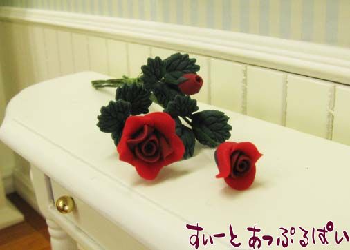 ミニチュア 薔薇のプチブーケ レッド IDF001R ミニチュアハウス ドールハウス 用