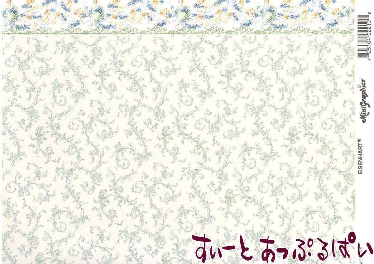 アメリカ製のドールハウス用壁紙です。あなたのドールハウスに！メーカー：ミニグラフィックス。サイズ：横450x縦290mm。壁紙と厚さ3cmまでの商品だけでしたら、クリックポスト260円でお送りできます。ストライプ柄は縦方向になります。画像は...