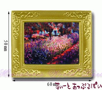 世界の名画があなたの手に！額はプラスチック製です。サイズ：60x50mm。