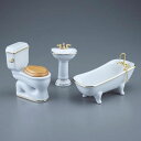 ミニチュア ロイターミニチュア バスルーム3点セット ホワイト RP1767-3 ドールハウス用
