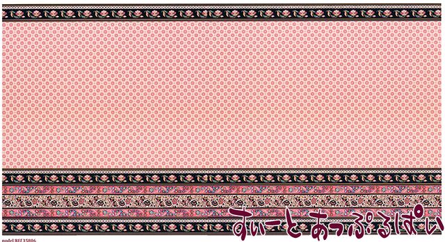 ミニチュア 1/12サイズ スペイン製 ドールハウス用腰壁風壁紙 440 x 217ミリ WM35806 ドールハウス用
