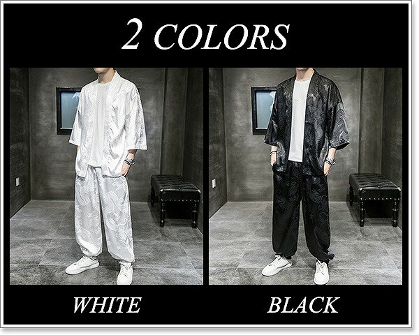 【楽天ランキング受賞】甚平 メンズ セットアップ 作務衣 半袖 五分袖 春 夏 祭り おしゃれ 涼しい 柄 和柄 派手 綿麻 男性 部屋着 ルームウェア ブランド 上下 セット 大きいサイズも充実 甚平・作務衣特集