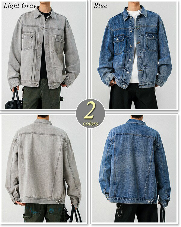 デニムジャケット メンズ ジージャン 春 秋 冬 Gジャン ジャンパー ブルゾン 大きいサイズも充実【Men’s デニムジャケット特集】バナーから↓