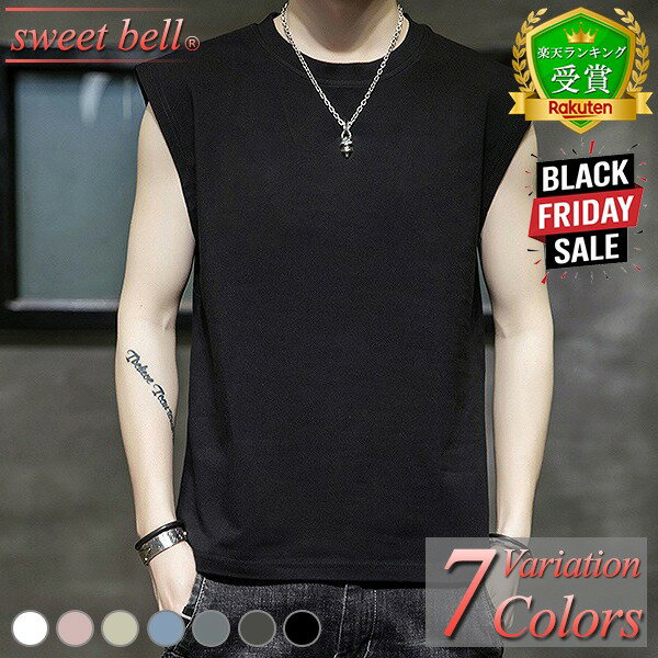 【ポイント超UP】【楽天ランキング受賞】ノースリーブ メンズ Tシャツ 袖なし タンクトップ カットソー トレーニング 筋トレ 春 夏 綿 薄手 人気 涼感 涼しい おしゃれ 大きいサイズも充実 ノースリーブ特集