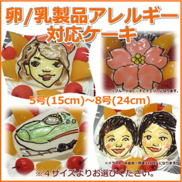 卵・牛乳・乳製品アレルギー対応イラスト・メッセージ入りケーキ スイーツ プチプギフト 誕生日 バースデーケーキ パーティ サプライズ キャラクターケーキ 還暦 お祝い 結婚記念日 入学 就職 新生活 母の日 父の日 おうち時間