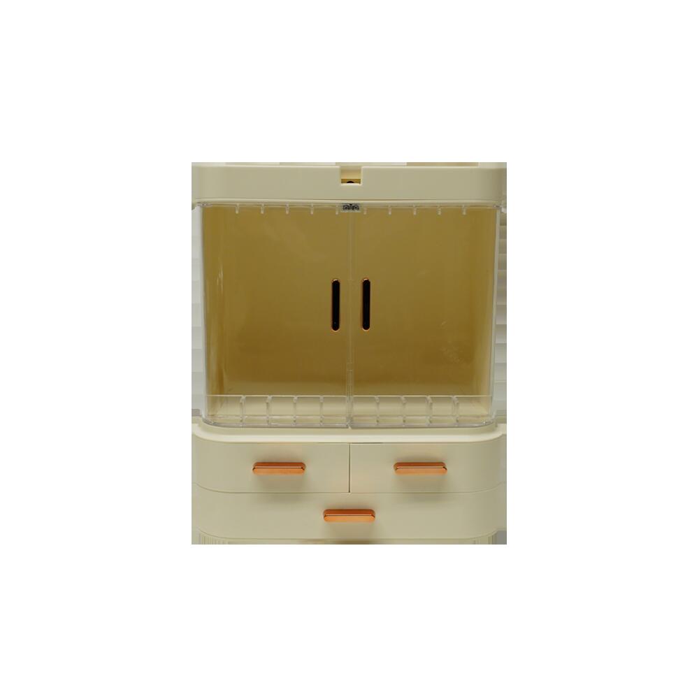 【送料無料】 ミラー付きコスメケース　ホワイト