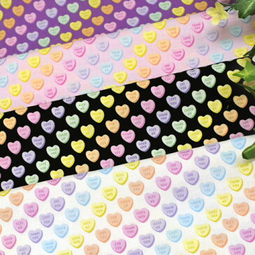 「 パステルポップ キャンディーハーツ 」 生地 かわいい ゆめかわ
