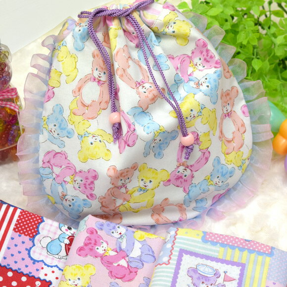 ＜販売終了＞ 「 パステルポップ キュートアニマル 」 生地 かわいい アニマル くまさん ゆめかわのサムネイル