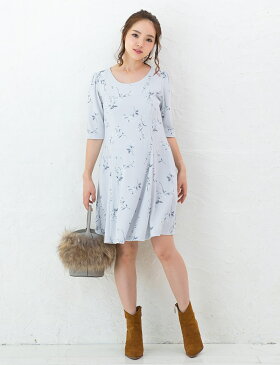 【55%OFF】【あす楽】【日本製】シンプルフレア フラワーワンピ《授乳服 マタニティ マタニティウェア ワンピース おでかけ フォーマル 花柄》