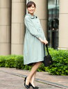 タックフレア ワンピースコート ダッカー付き《マタニティウェア マタニティ 服 妊娠服 産前 産後 コートワンピース おでかけ 通勤 入学式 卒業式 入卒園 お宮参り 学校行事 結婚式 羽織り 衣替え 抱っこ ママコート》 3