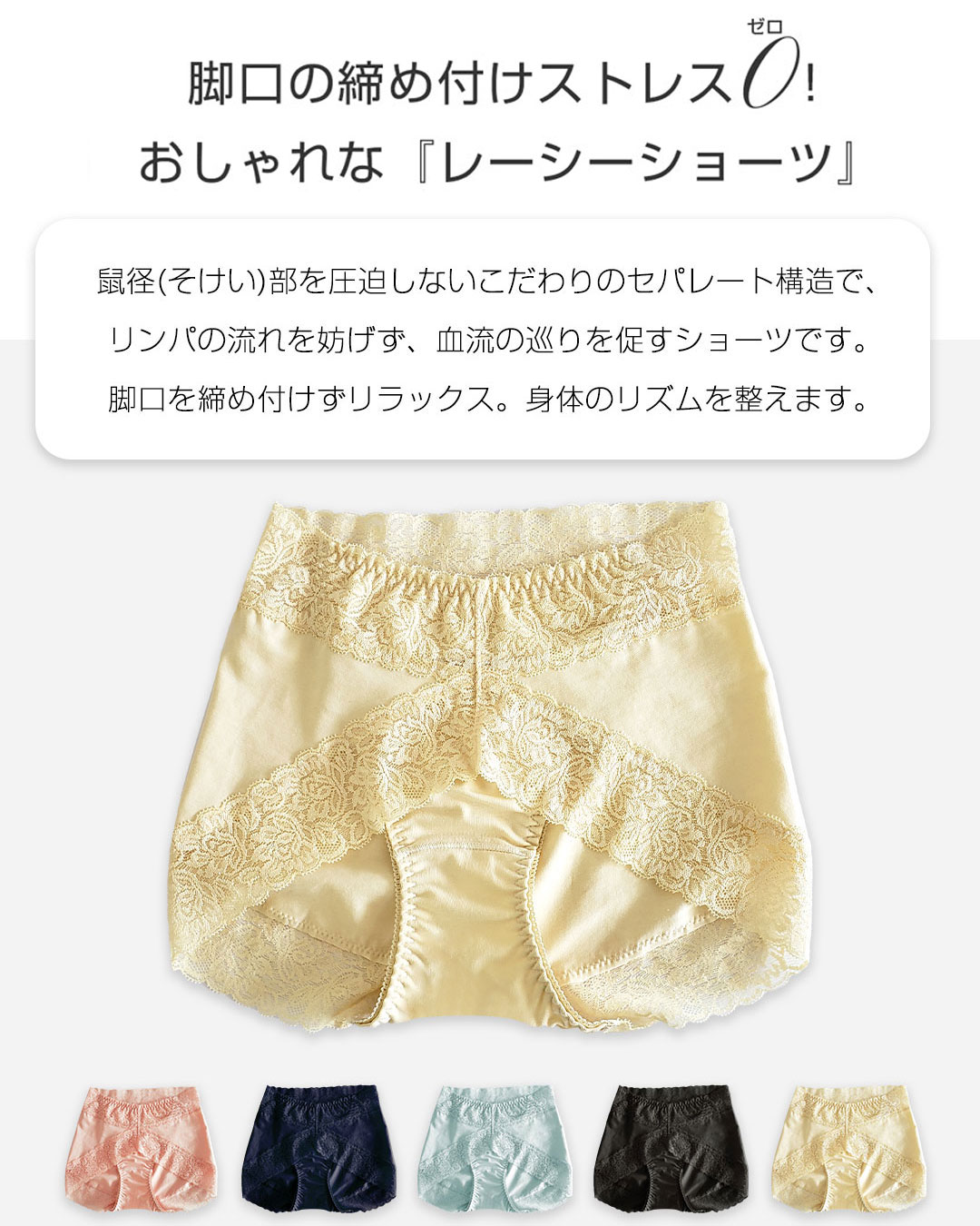 本日終了＼最大P13倍／ ショーツ 日本製 そけい部 開放 Wレース ショーツ 鼠径部 そけい部開放 開放ショーツ ストレッチレース レディース ショーツ インナー 産後 下着 温活 妊活 冷え予防 浮腫み むくみ予防 めぐり改善 コットンショーツ[M便 2/6] 2