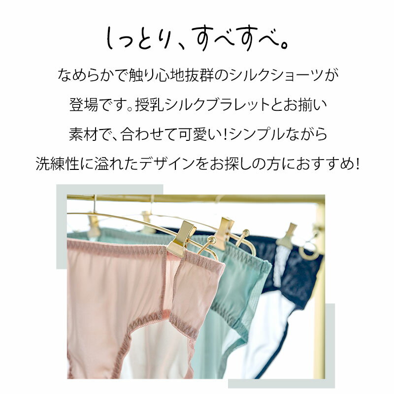 本日終了＼最大P13倍／ シルクショーツ【単品】ショーツ インナー 産前 産後 下着 美尻 ホールド シルク パンツ かわいい フェミニン 上品 おしゃれ 無地 シンプル 透け感 シースルー 敏感肌 [M便 2/6] 3