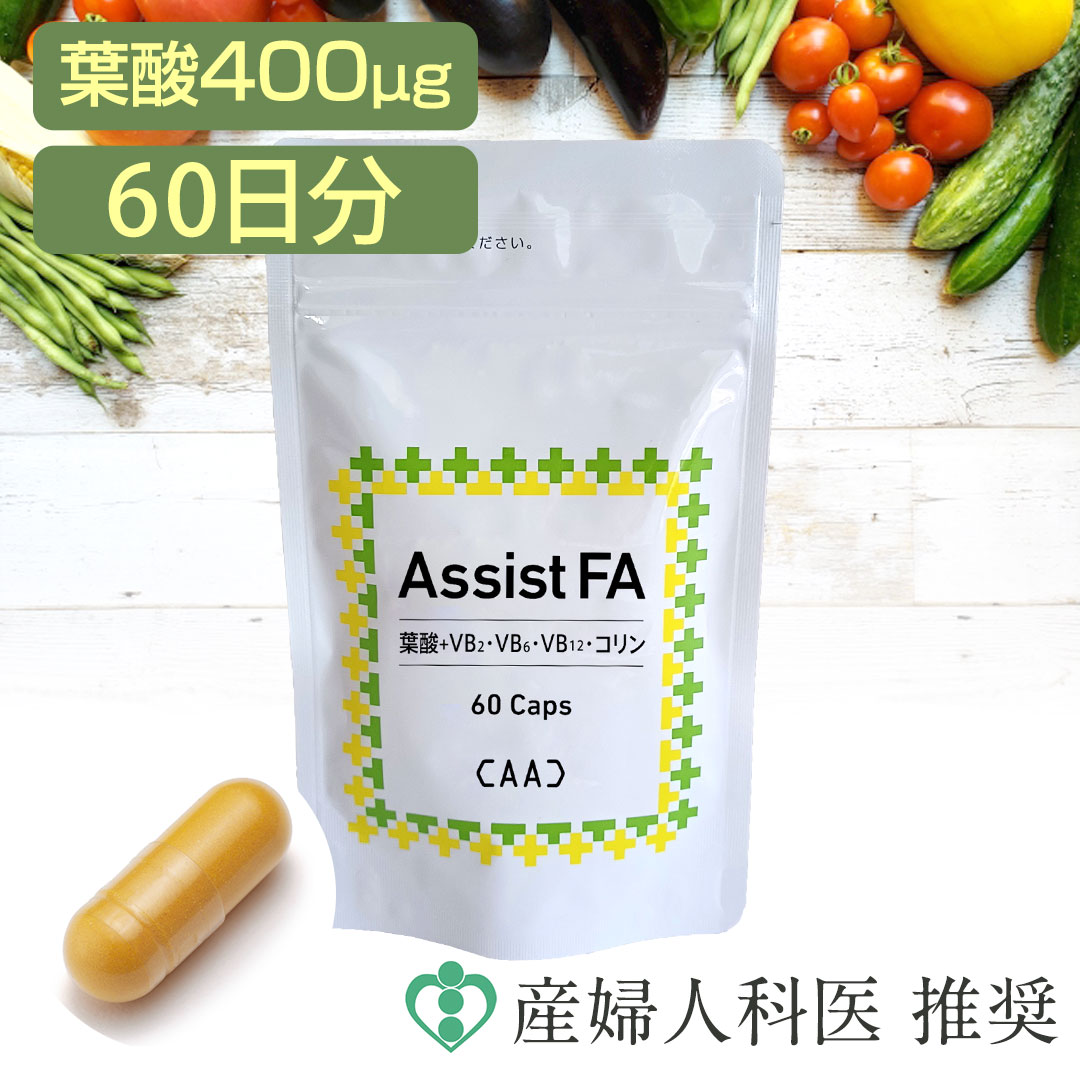 産婦人科医 推奨 葉酸 葉酸サプリ ビタミン サプリメント 妊活 不妊 妊娠 女性 カプセル 高用量 カルシウム ビタミンB1 ビタミンB12 つわり つわり軽減 60日分 60粒 アシスト FA 女性 ホモシステイン 健康食品 ビタミン類含有食品 GMP認定工場のサムネイル