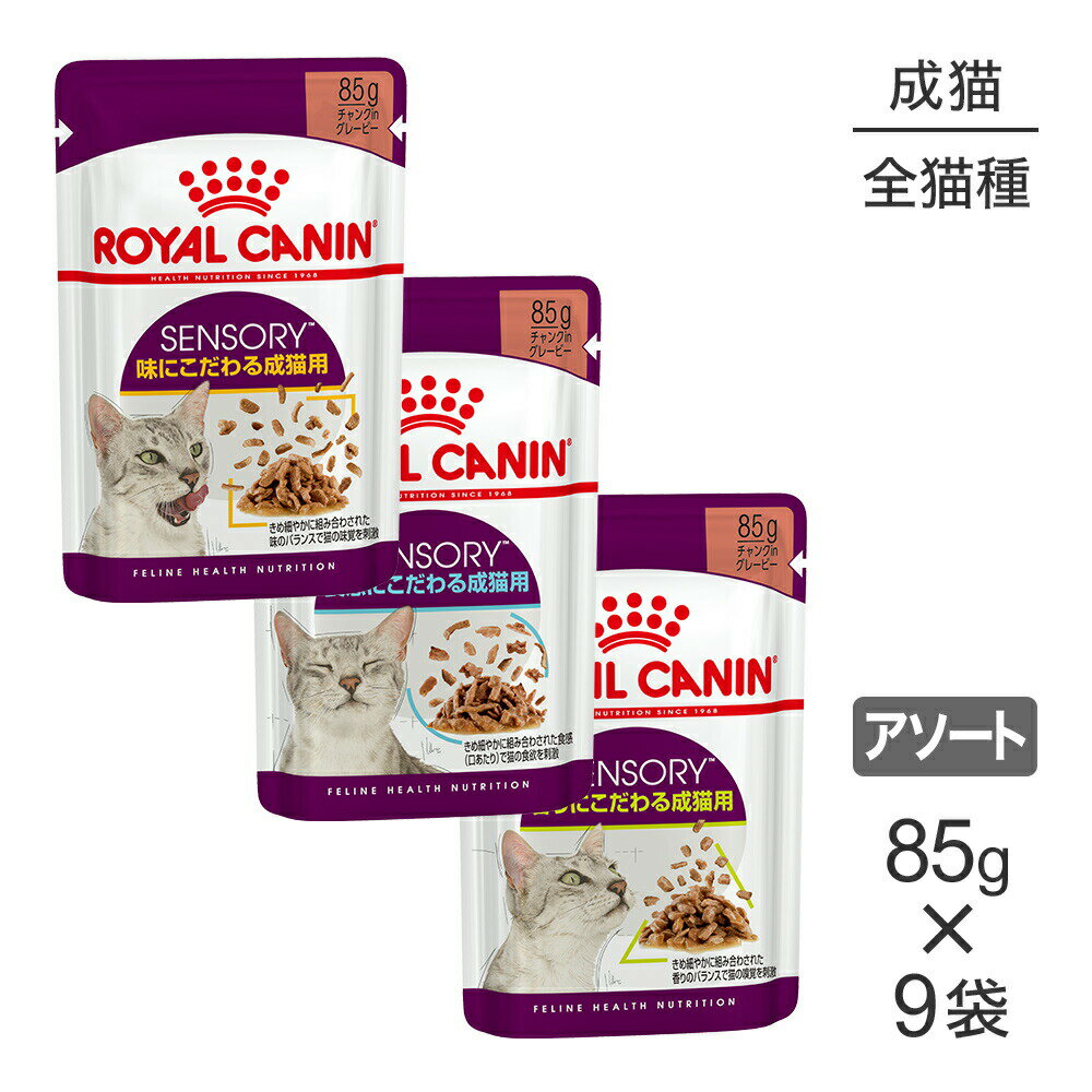 【マラソン中最大ポイント10倍※要エントリー】【メール便】【85g×9袋】ロイヤルカナン 健康な成猫のためのウェットお試しセット (2) センサリー (猫・キャット)[正規品]