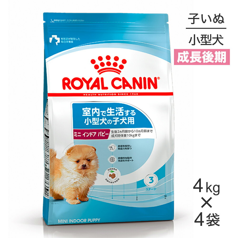 【スーパーセール中最大ポイント10倍 要エントリー】【4kg 4袋】ロイヤルカナン ミニインドアパピー 犬・ドッグ [正規品]