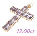 【限定】夜桜カラーヒーリングビッククロス!K18PG約12.00ctUPピンクアメジストペンダントトップ