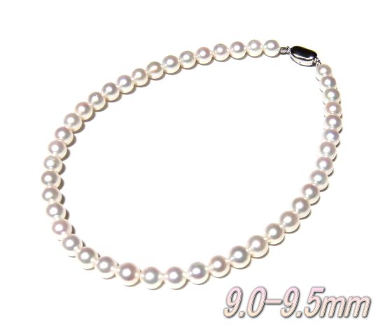【追加分】New　超大珠 照り最高 定番ホワイトアコヤ本真珠9.0mm-9.5mmパールネックレス【あこや真珠,和珠,本真珠,花球,花珠】【訳アリ】