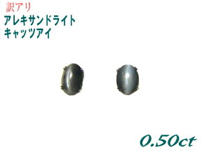 5年ぶりのリニューアル復活！プチサイズだけどキラリと猫目効果！カボーションPt計0.50ctUPアレキサンドライトキャッツアイスタッドピアス【訳アリ】【メル得】