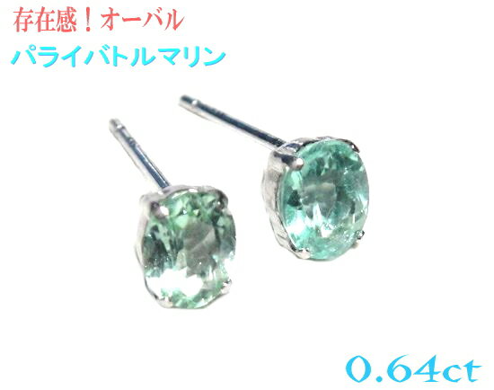 オーバルPt計0.64ctパライバ...
