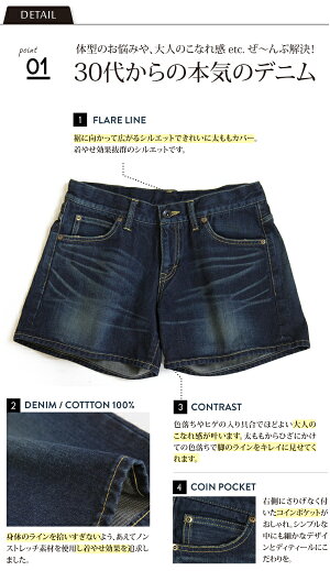 ボトムスパンツショートパンツ上質きれいめレディースSweet&Sheepオリジナル◆デニムショートパンツ【メール便不可】【あす楽対応】