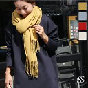 ストール マフラー シンプル 無地 レディース ロング 大判 フリンジ 冬 ひざ掛け 防寒 小物 プレゼント ギフト クリスマス フォーマル 通勤 仕事 洗える...