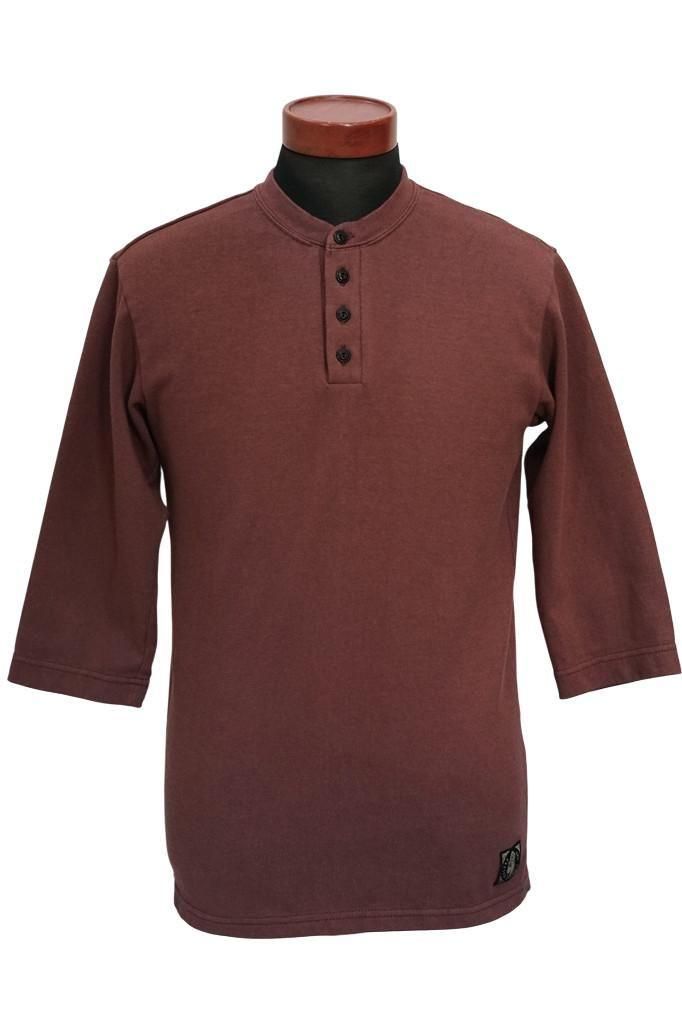 Dapper's (ダッパーズ)　6分袖ヘンリーネックTシャツ　"Rail Nit.E (レイルニット.E)"　...1920s RAIL ROAD KNIT　RDS.レッド
