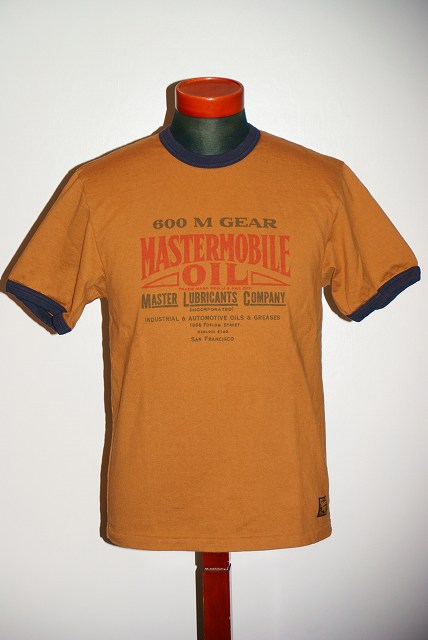 代引手数料・送料無料　DELUXEWARE (デラックスウエア)　半袖Tシャツ　6902　"MASTER OIL"　ゴールド×D..