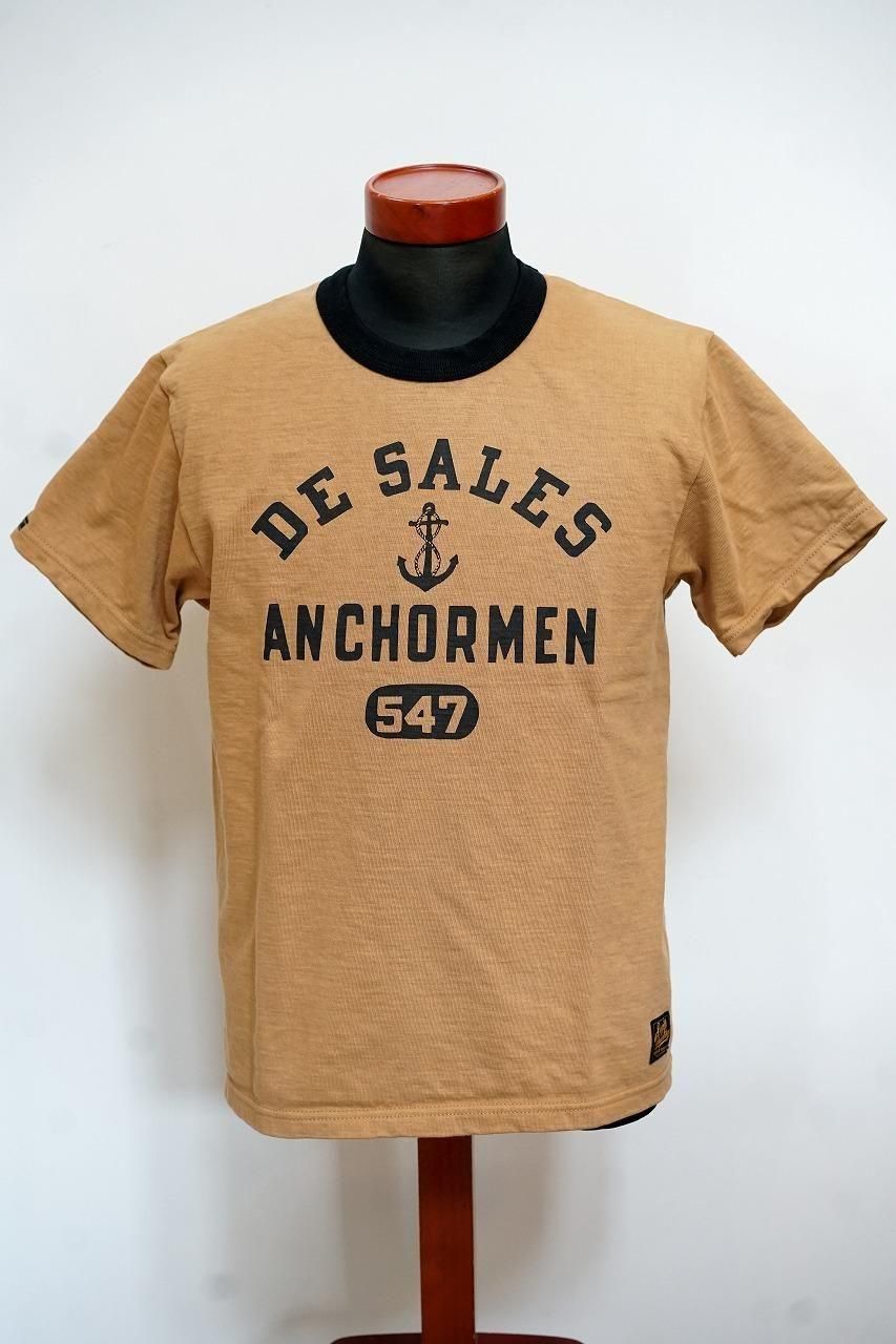 DELUXEWARE (デラックスウエア)　半袖Tシャツ　DXTS-2503　"ANCHOR"　オールドゴールド