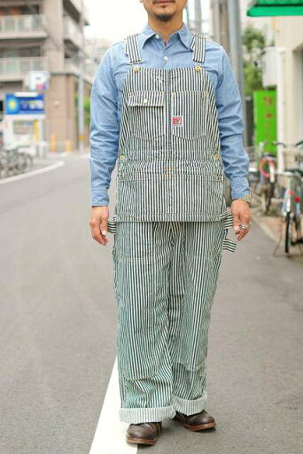 代引手数料・送料無料 TCB(ティーシービー) オーバーオール "HANDYMAN PANTS" インディゴヒッコリー・ワンウォッシュ 代引手数料・送料無料 TCB(ティーシービー) オーバーオール "HANDYMAN PANTS" インディゴヒッコリー・ワンウォッシュ