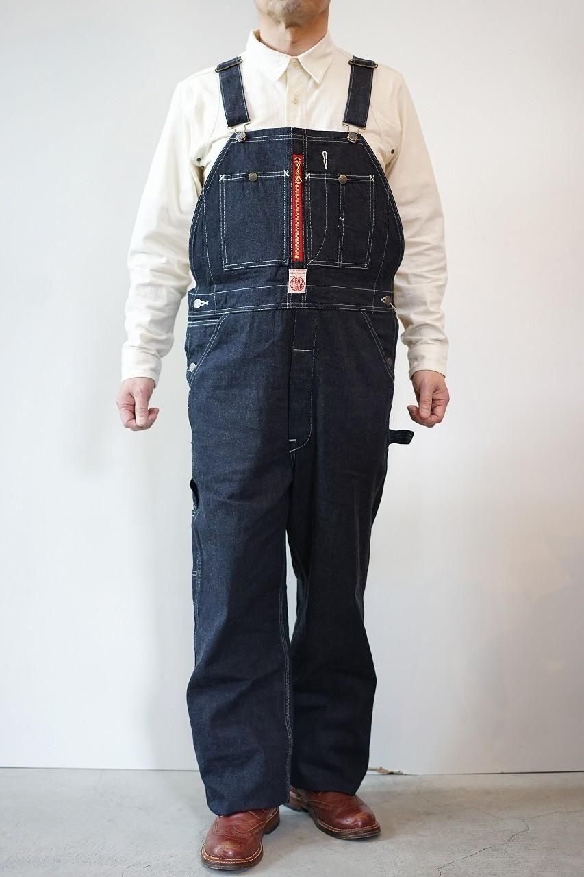 HEAD LIGHT (ヘッドライト) ローバック・デニムオーバーオール HD42554 "11oz. BLUE DENIM LOW BACK OVERALLS" ワンウォッシュ 東洋エンタープライズ