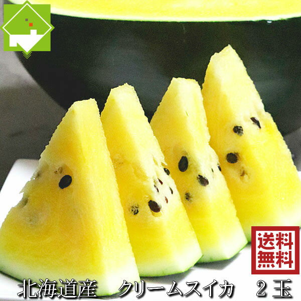2025年ご予約販売 すいか 北海道 富良野産 クリームスイカ 5kg前後 2玉入り 送料無料 別途送料が発生する地域あり