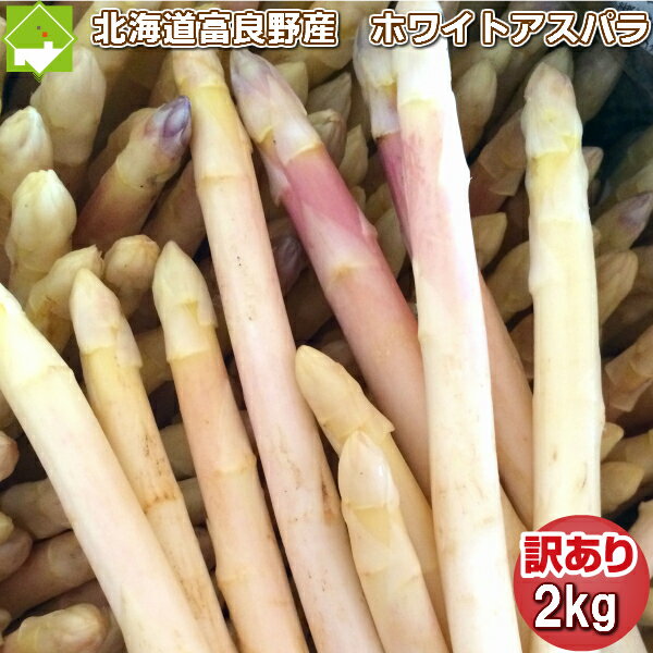 アスパラガス 訳あり 2kg 北海道 富良野産　訳あり ホワイトアスパラ　2kg(S-L込）