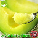 北海道富良野産 青肉メロン 秀品 2Lサイズ 4玉(1400g前後×4玉)【送料無料】【お中元・ギフト】