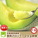 北海道富良野産 訳あり(わけあり) 青肉メロン 1玉(1400g以上)【10P03Dec16】