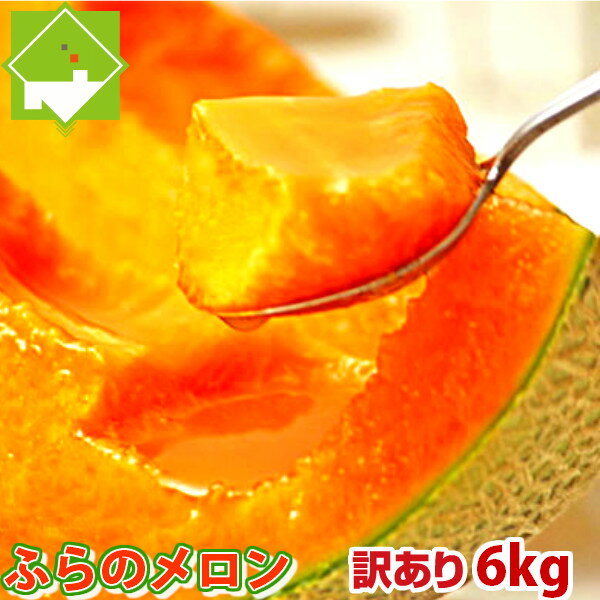 メロン 訳あり 送料無料 北海道富良野産 ふらのメロン 6キロ(3〜5玉) 【業務用】【送料無料】