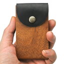 【送料無料】木と革で作った Card 02 木製品 革製品 日本製 ハンドメイド 職人 高級品 作品 手作業 磨き上げ 無塗装 メンズ 名刺入れ CardCas...