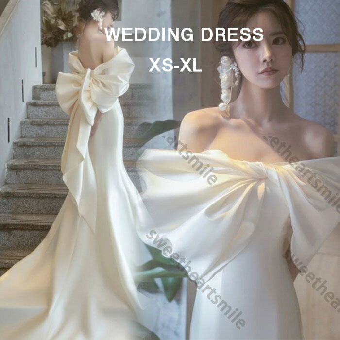 新作 ウエディングドレス レディース オフショルダー ワンピース マーメイドライン 結婚式 花嫁 二次会 レース リボン ドレス 少女 女性 腰縛り かわいい メッシュ フォーマル パーティー ロングワンピース 大人 演奏会 発表会 大きいサイズ XS-XL