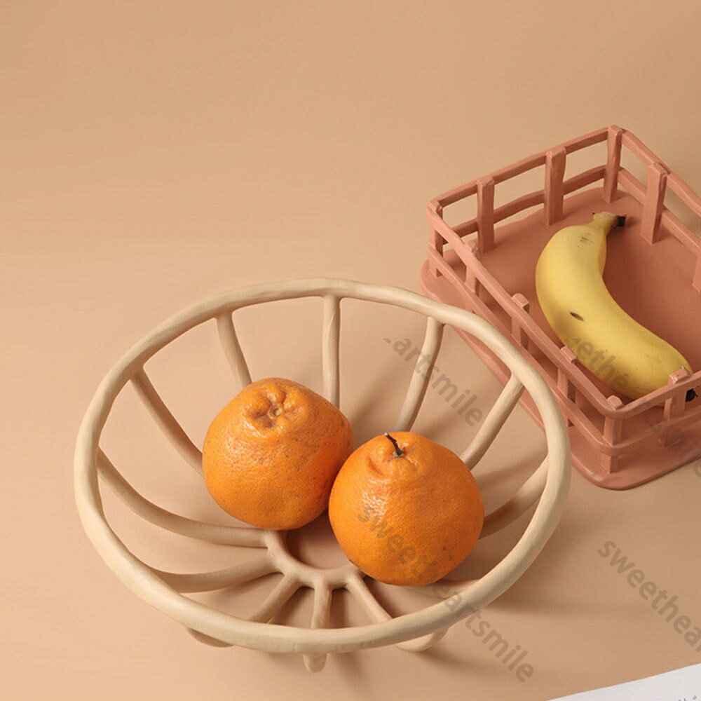 フルーツバスケット　樹脂透かし彫りフルーツバスケットリビングティーテーブルアイデアインテリアホテ..