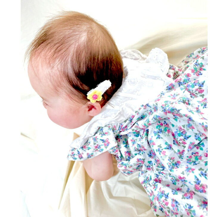日本製 かわいい 安全 専門ショップ 薄毛 新生児 マジックテープ 金属未使用 Bhcm Se22 Rd0 ニット フラワー ベビー 赤ちゃん パッチンどめ ヘアピン 2コ Baby 白 パッチン留め 0才 あかちゃん お誕生日 オレンジ おしゃれ お出かけ 送料無料 ヘアアクセサリー 1才 ヘア