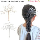 パールビーズ ヘアピン スターダスト風 満点星 髪飾り (1コ) | ゴールド シルバー 結婚式 パーティー 成人式 卒業式 七五三 浴衣 和装 洋装 フォーマ...
