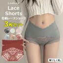 セクシーな雰囲気が目を惹く大人かわいいショーツ ?3枚セット 花柄 レース ショーツセット シースルーレース 透け感 美尻パンツ 柔らか クロス ストレッチ パ...