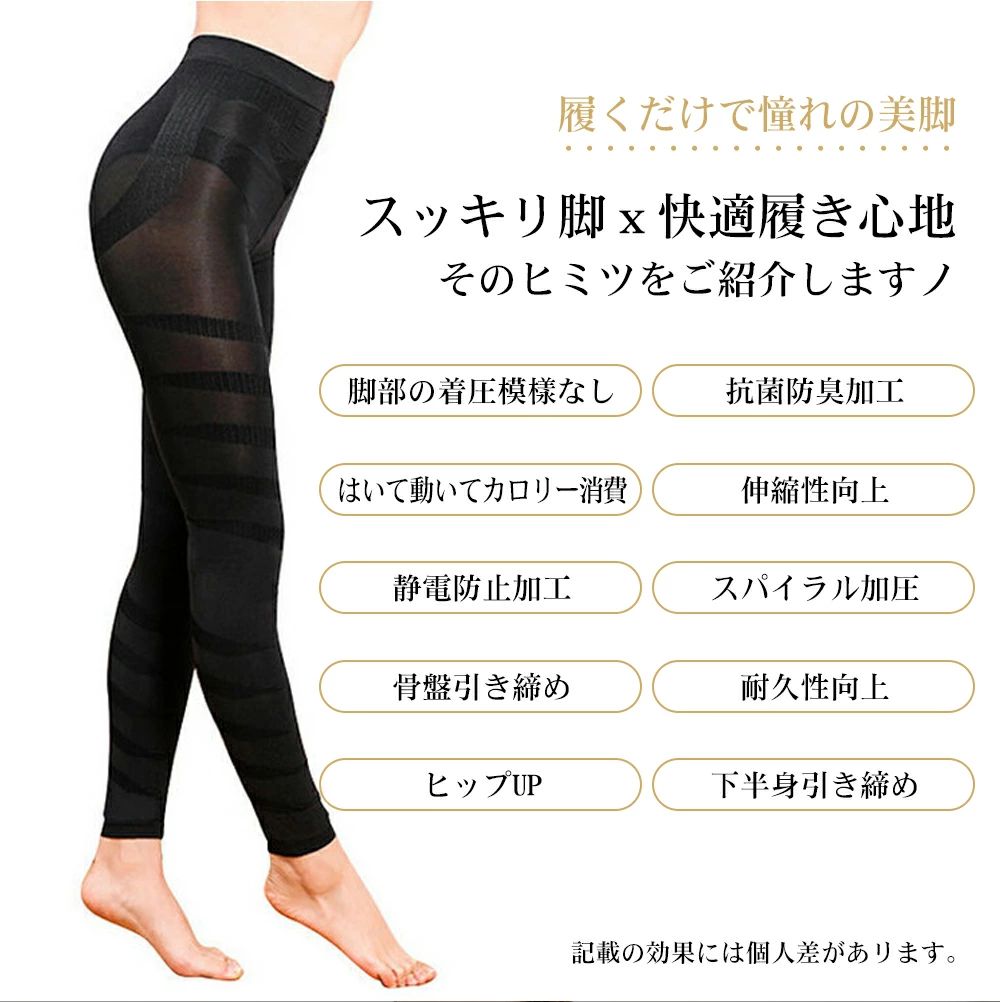 着圧レギンス 脚痩せ 強圧 加圧レギンス 着圧スパッツ タイツ 美脚レギンス 骨盤 レギンス 美尻 骨盤補正 補正下着 骨盤ケア 加圧下着 骨盤 ダイエットスパッツ 美脚 産後 スリム インナー レディース sweetlife-10006338 SWEET LIFE スイートライフ サンプル画像2