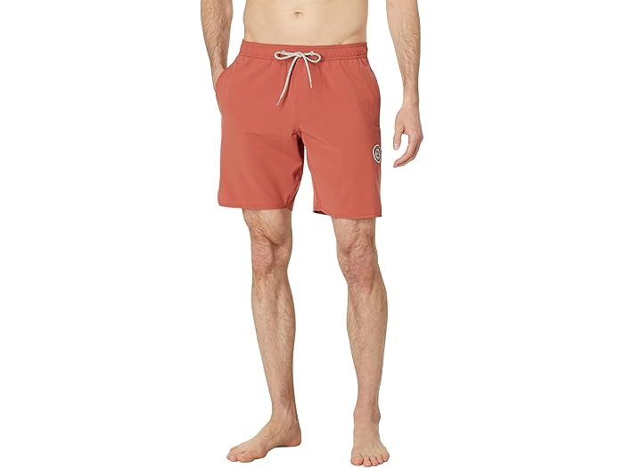 (取寄) ヴィスラ ソリッド セッツ 17.5 エコラスティック トランクス VISSLA Solid Sets 17.5" Ecolastic Trunks Retro Red