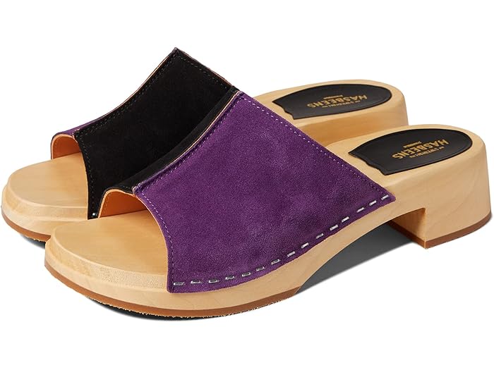 (取寄) スウェディッシュ ハズビーンズ コンボ クロッグ Swedish Hasbeens Combo Clog Nero/Viola