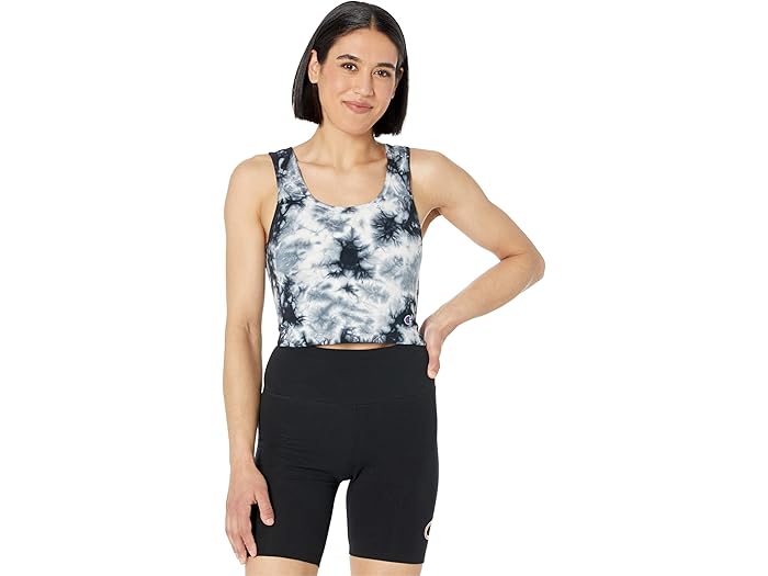 (取寄) チャンピオン オーセンティック クロップ トップ - スペース ダイ Champion Authentic Crop Top - Space Dye Crush Dye Black