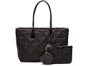 (取寄) アンクライン キルテッド ナイロン トート ウィズ ポーチ Anne Klein Quilted Nylon Tote with Pouch Black/Black