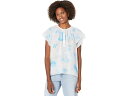 (取寄) カルバンクライン プリンテッド フラッター スリーブ W/ ボタン Calvin Klein Printed Flutter Sleeve w/ Buttons Ocean Combo(4)