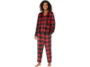 (取寄) ダナキャラン ロング スリーブ スリープ Pj セット Donna Karan Long Sleeve Sleep PJ Set Red Plaid(4)