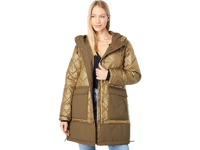 (取寄) サンクチュアリ フーデット ミックスド メディア キルト Sanctuary Hooded Mixed Media Quilt Olive Combo